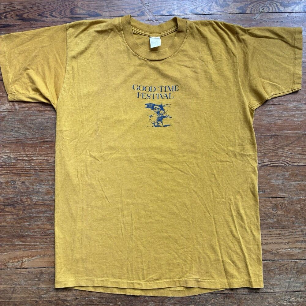 Vtg 80s Good Time Festival Stage Crew T Shirt Single Stitch Fiddle Renaissance